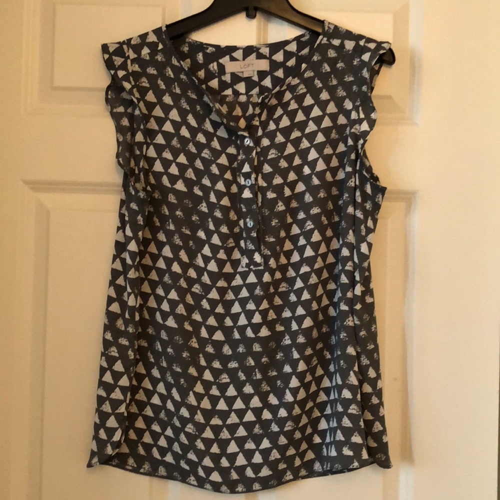 Large ruffle cap sleeve blouse